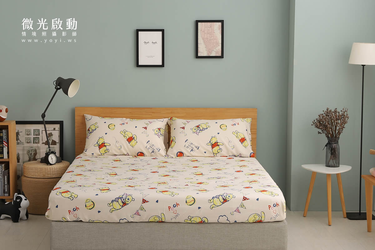 小熊維尼寢具攝影｜迪士尼小熊維尼童趣雙人床包情境攝影 27
