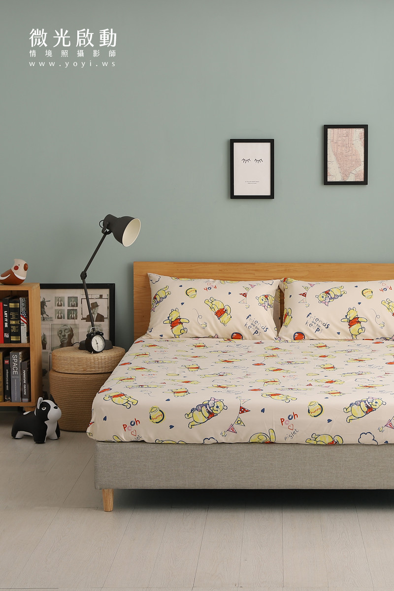 小熊維尼寢具攝影｜迪士尼小熊維尼童趣雙人床包情境攝影 29