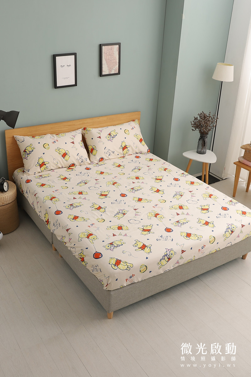 小熊維尼寢具攝影｜迪士尼小熊維尼童趣雙人床包情境攝影 31