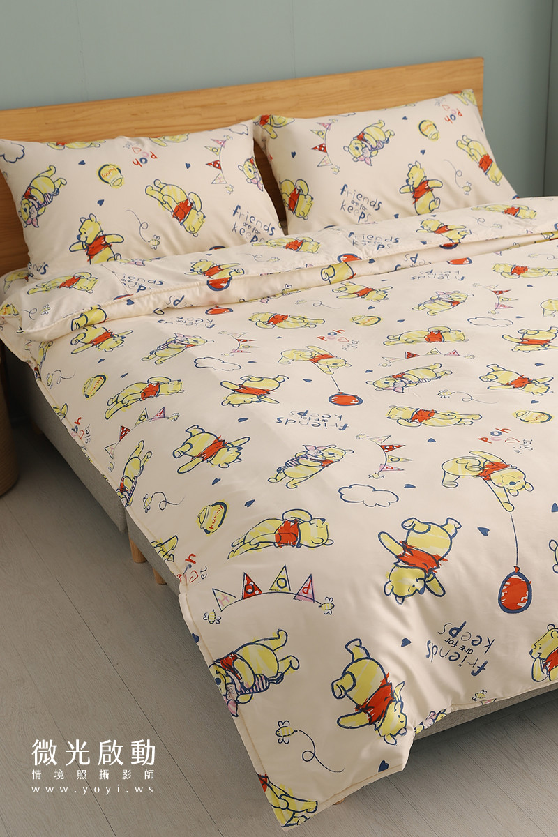 小熊維尼寢具攝影｜迪士尼小熊維尼童趣雙人床包情境攝影 37