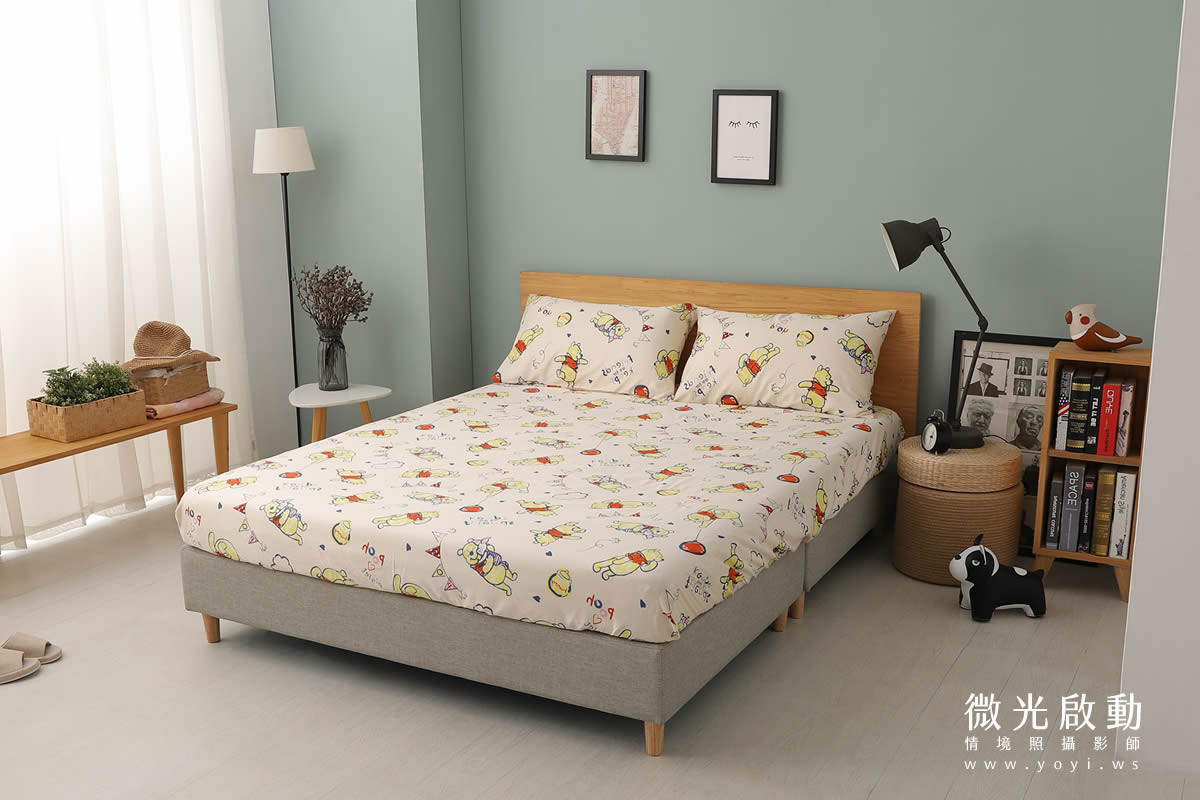 小熊維尼寢具攝影｜迪士尼小熊維尼童趣雙人床包情境攝影 41