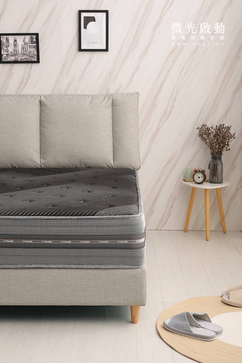床墊商品攝影｜高支撐獨立筒床墊明亮臥室情境攝影｜泓匯國際 3