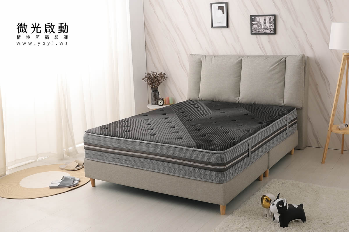 床墊商品攝影｜高支撐獨立筒床墊明亮臥室情境攝影｜泓匯國際 5