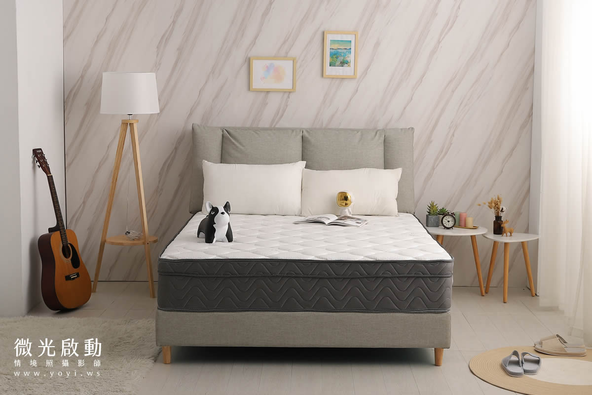 床墊商品攝影｜高支撐獨立筒床墊明亮臥室情境攝影｜泓匯國際 21