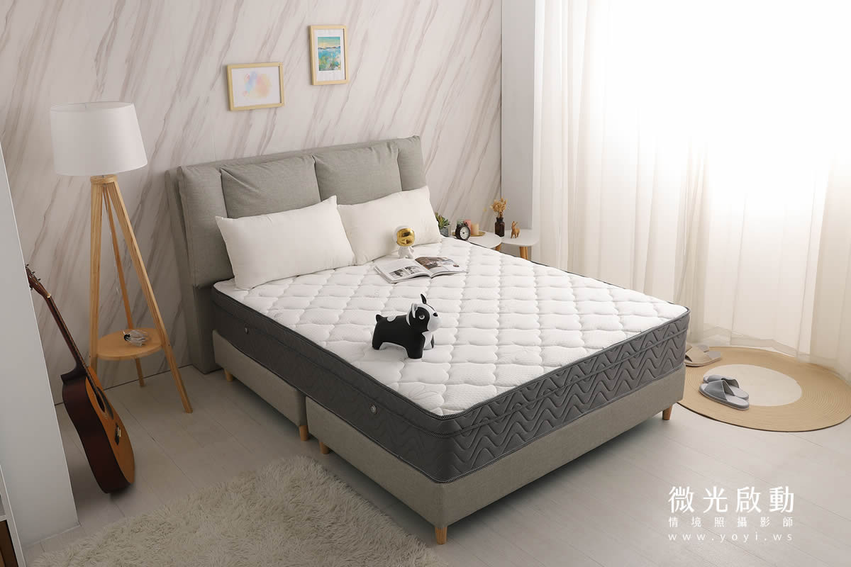床墊商品攝影｜高支撐獨立筒床墊明亮臥室情境攝影｜泓匯國際 25