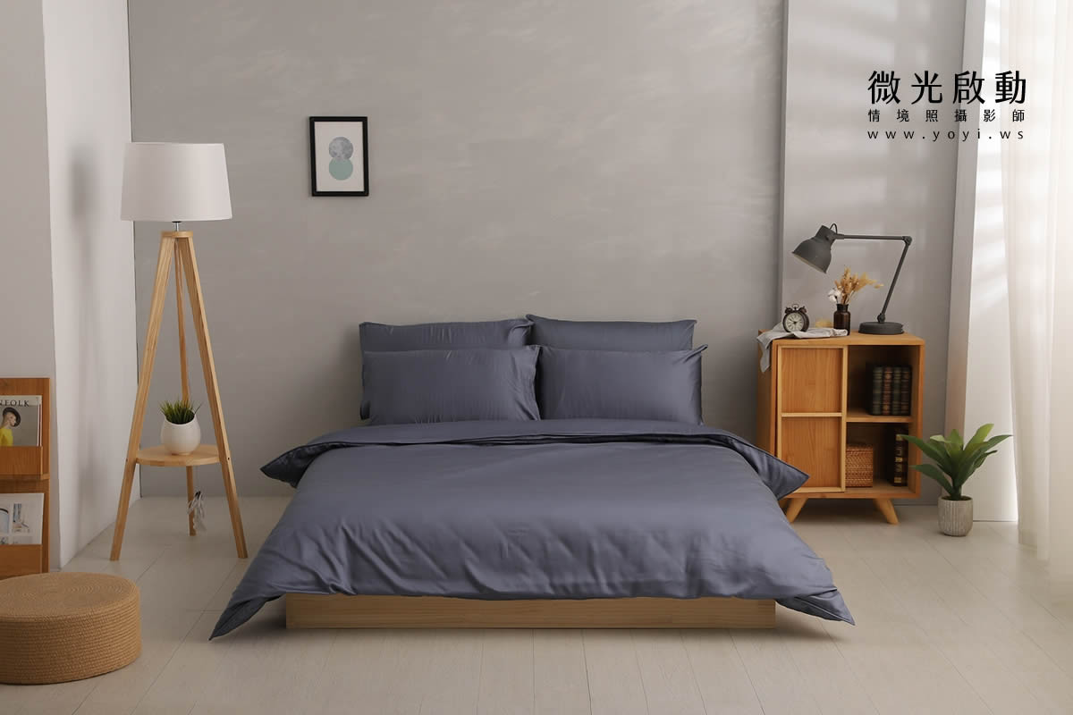 寢具商品攝影｜純白極簡雙人床包明亮臥室情境攝影 1