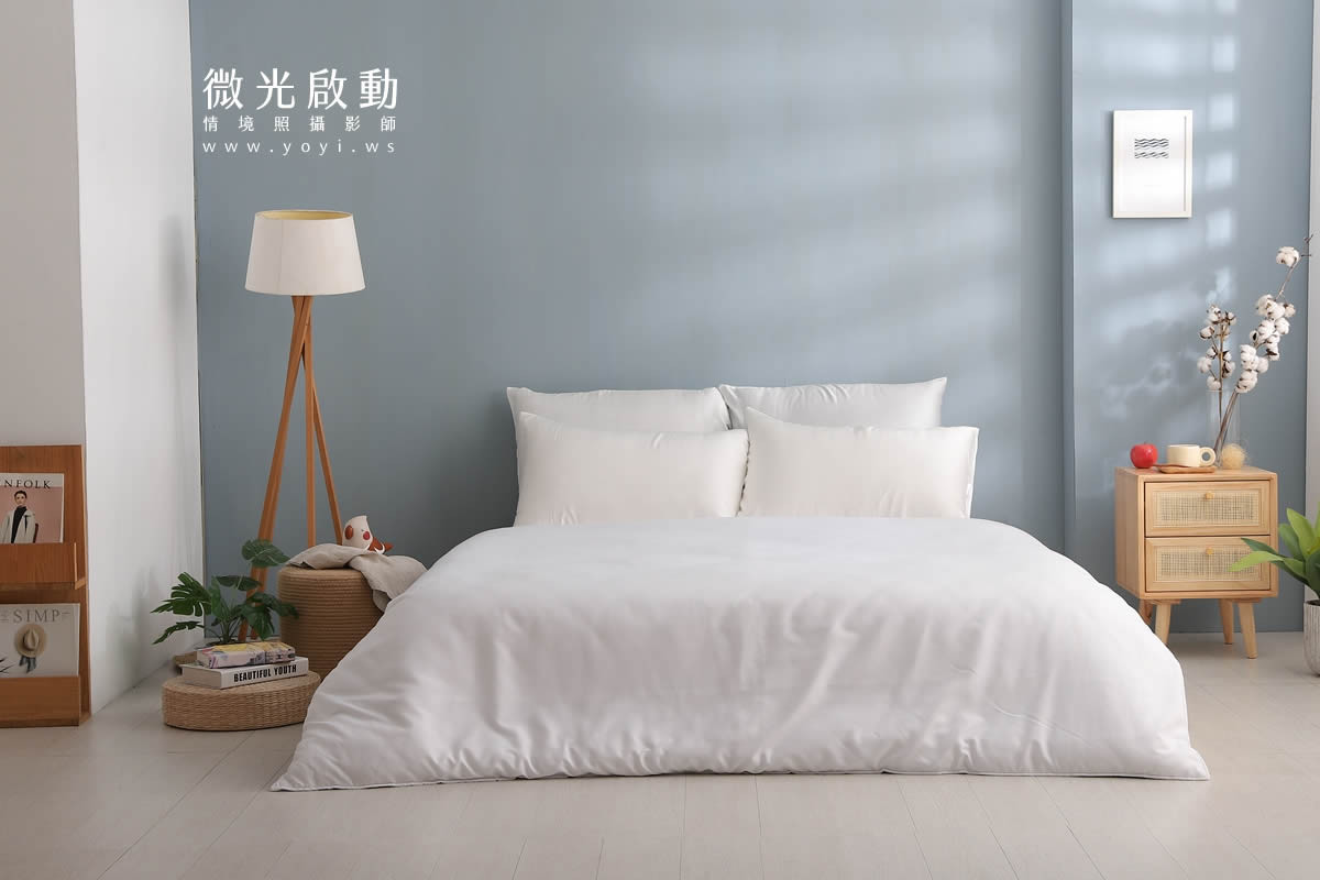 寢具商品攝影｜純白極簡雙人床包明亮臥室情境攝影 85