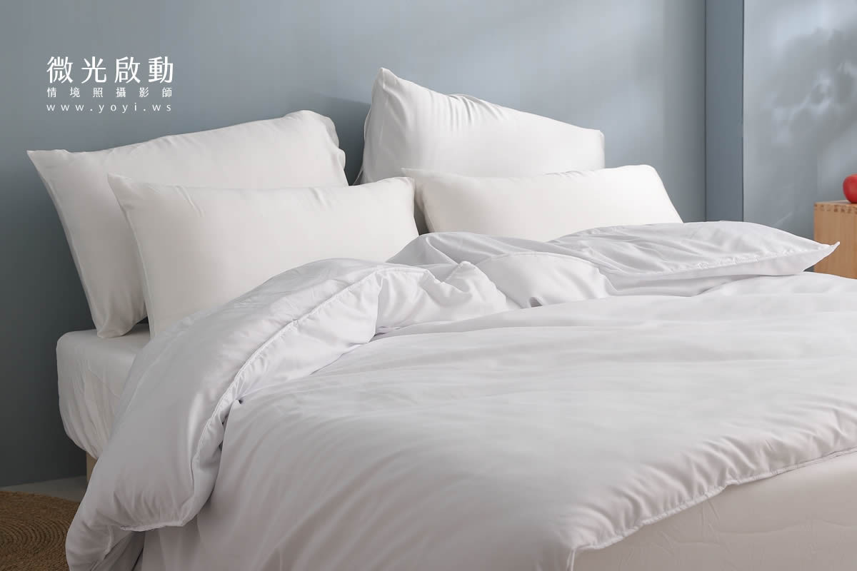 寢具商品攝影｜純白極簡雙人床包明亮臥室情境攝影 97