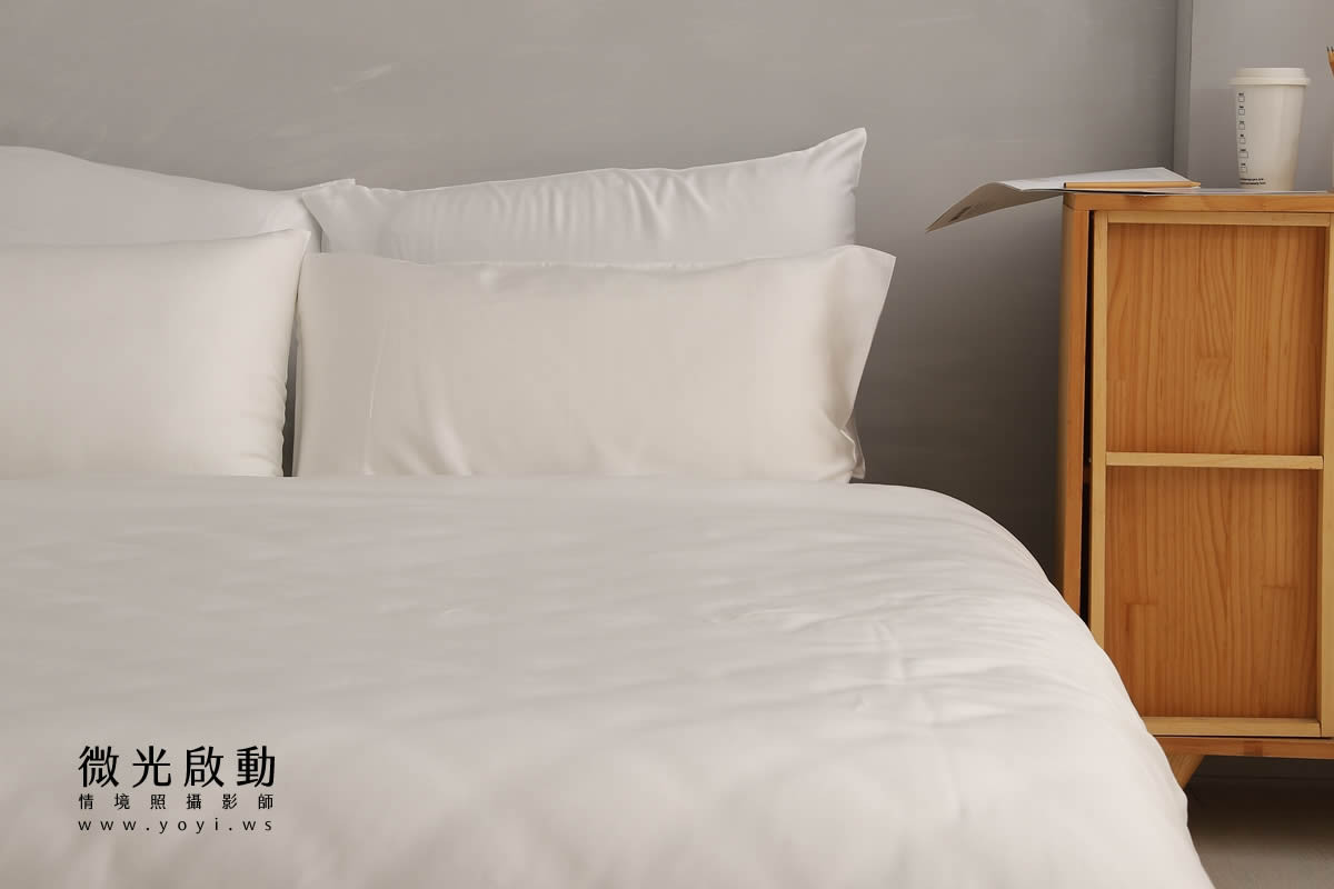 寢具商品攝影｜純白極簡雙人床包明亮臥室情境攝影 115