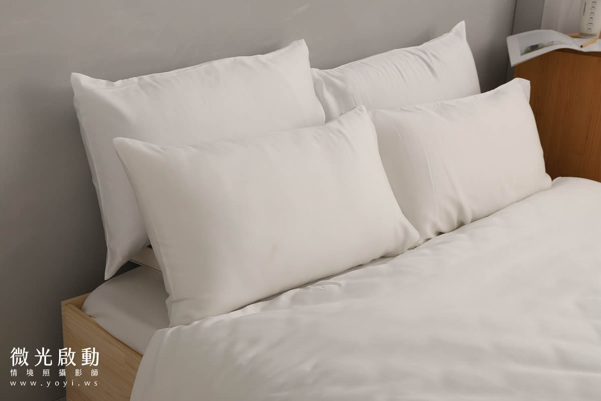 寢具商品攝影｜純白極簡雙人床包明亮臥室情境攝影 119