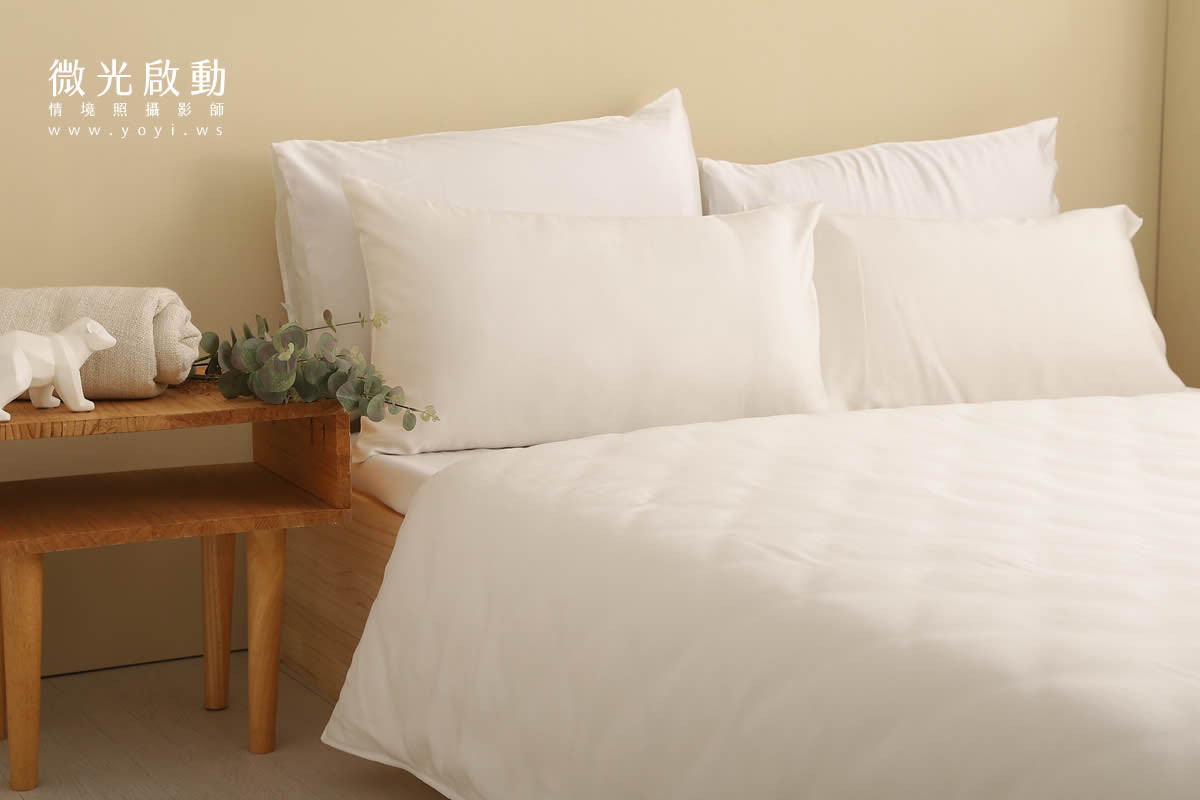 寢具商品攝影｜純白極簡雙人床包明亮臥室情境攝影 139