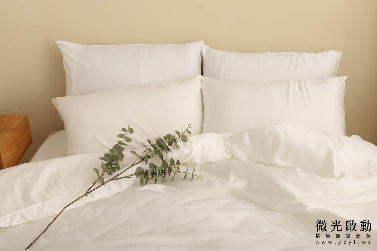 寢具商品攝影｜純白極簡雙人床包明亮臥室情境攝影 143