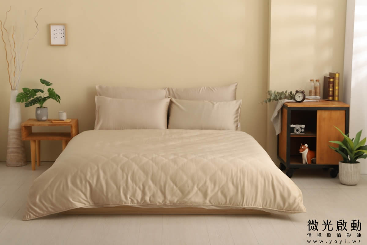 寢具商品攝影｜純白極簡雙人床包明亮臥室情境攝影 149