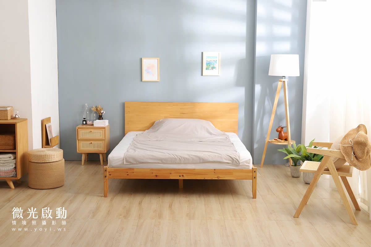 寢具商品攝影｜沉穩灰調雙人床包模特兒熟睡情境攝影 55