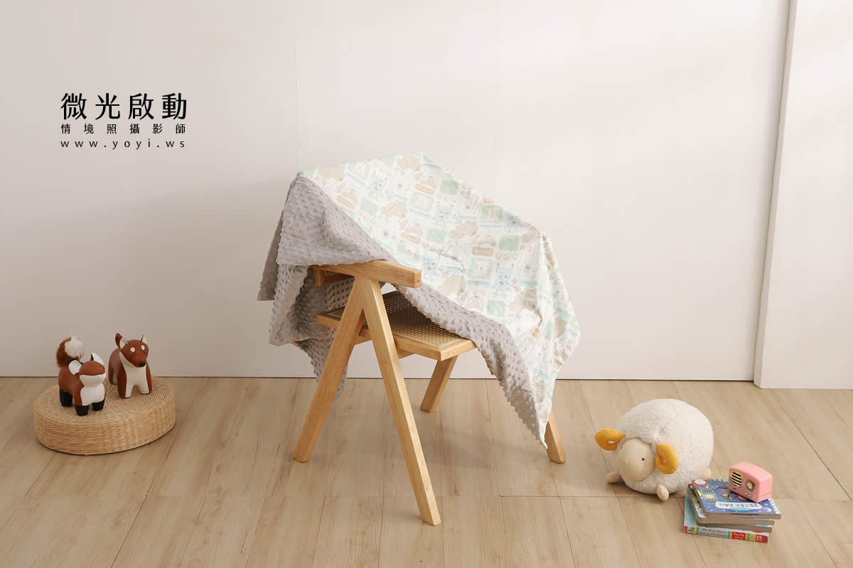 兒童寢具攝影｜粉柔小花圖騰涼被兒童熟睡情境攝影 25