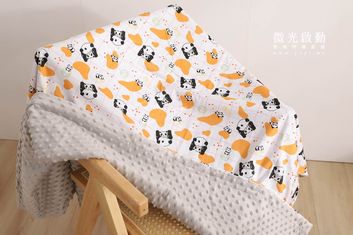 兒童寢具攝影｜粉柔小花圖騰涼被兒童熟睡情境攝影 29