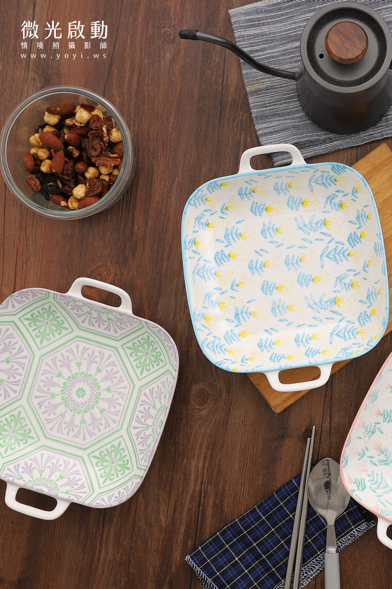 餐具商品攝影｜精緻圖騰餐具碗盤木質調俯拍情境攝影 1