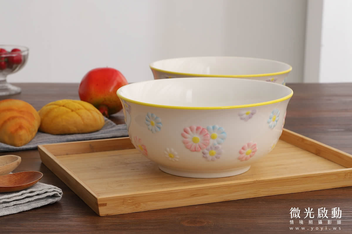 餐具商品攝影｜精緻圖騰餐具碗盤木質調俯拍情境攝影 7