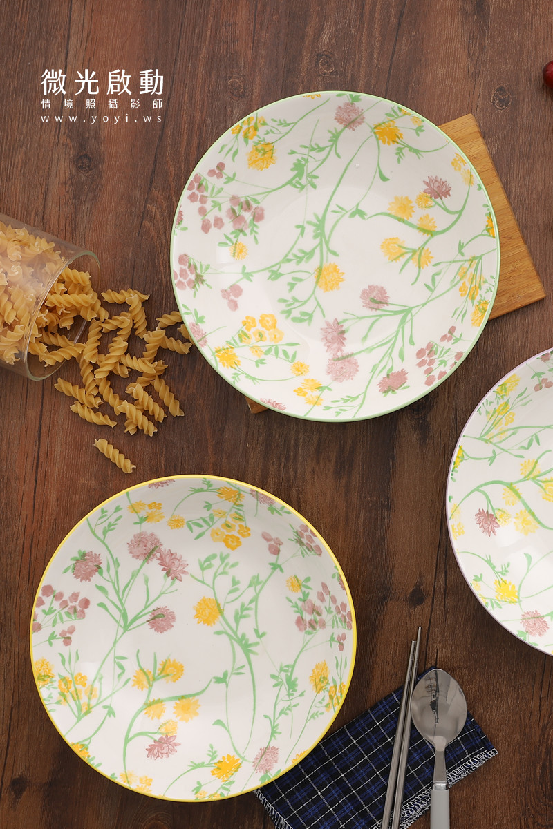 餐具商品攝影｜精緻圖騰餐具碗盤木質調俯拍情境攝影 9