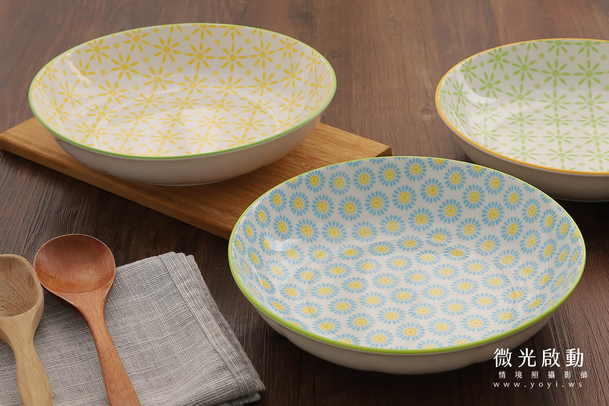 餐具商品攝影｜精緻圖騰餐具碗盤木質調俯拍情境攝影 11