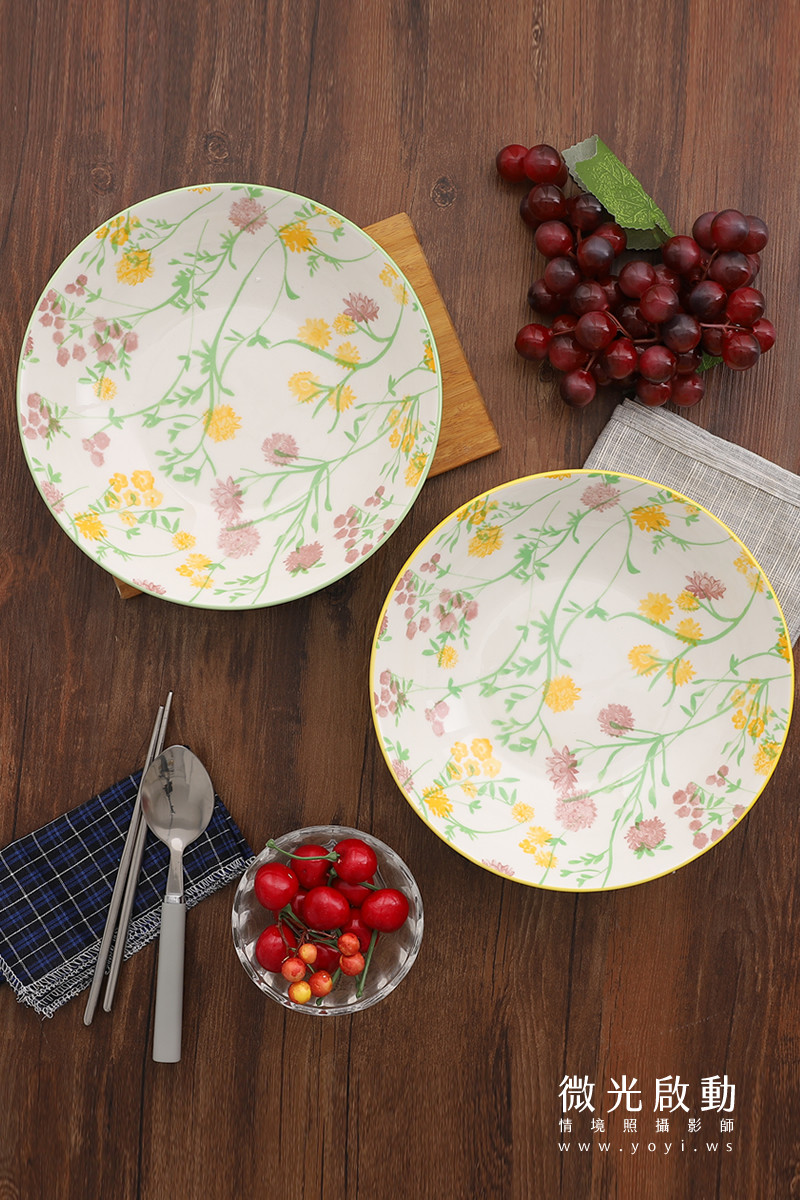 餐具商品攝影｜精緻圖騰餐具碗盤木質調俯拍情境攝影 15