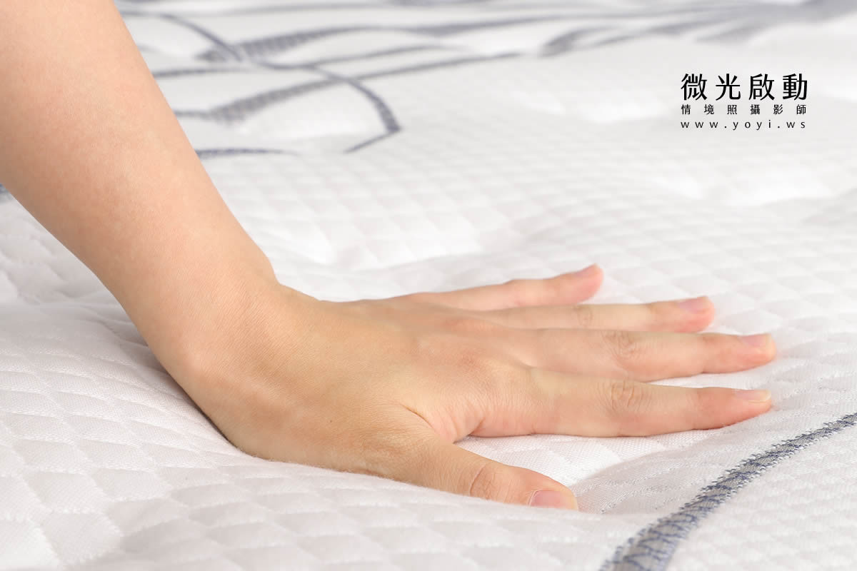 床墊家具攝影｜高支撐機能床墊與質感床架明亮情境攝影｜睡眠王國 15