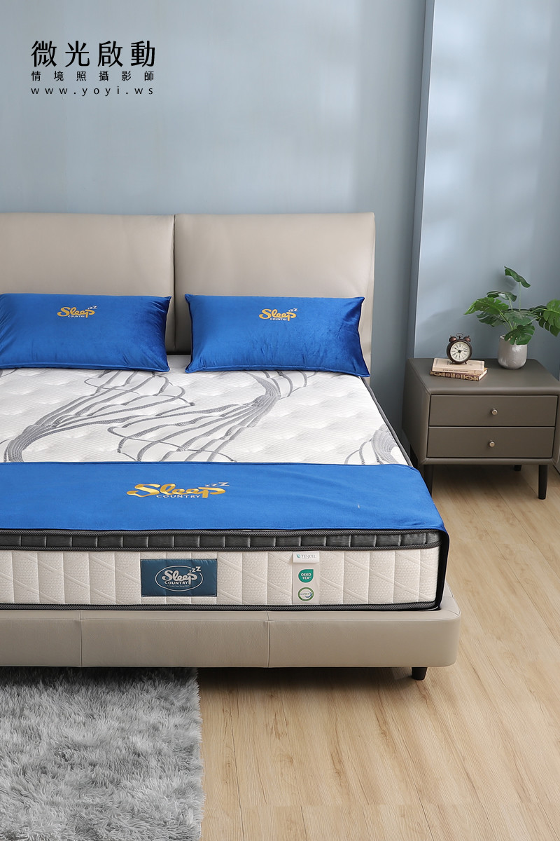床墊家具攝影｜高支撐機能床墊與質感床架明亮情境攝影｜睡眠王國 17