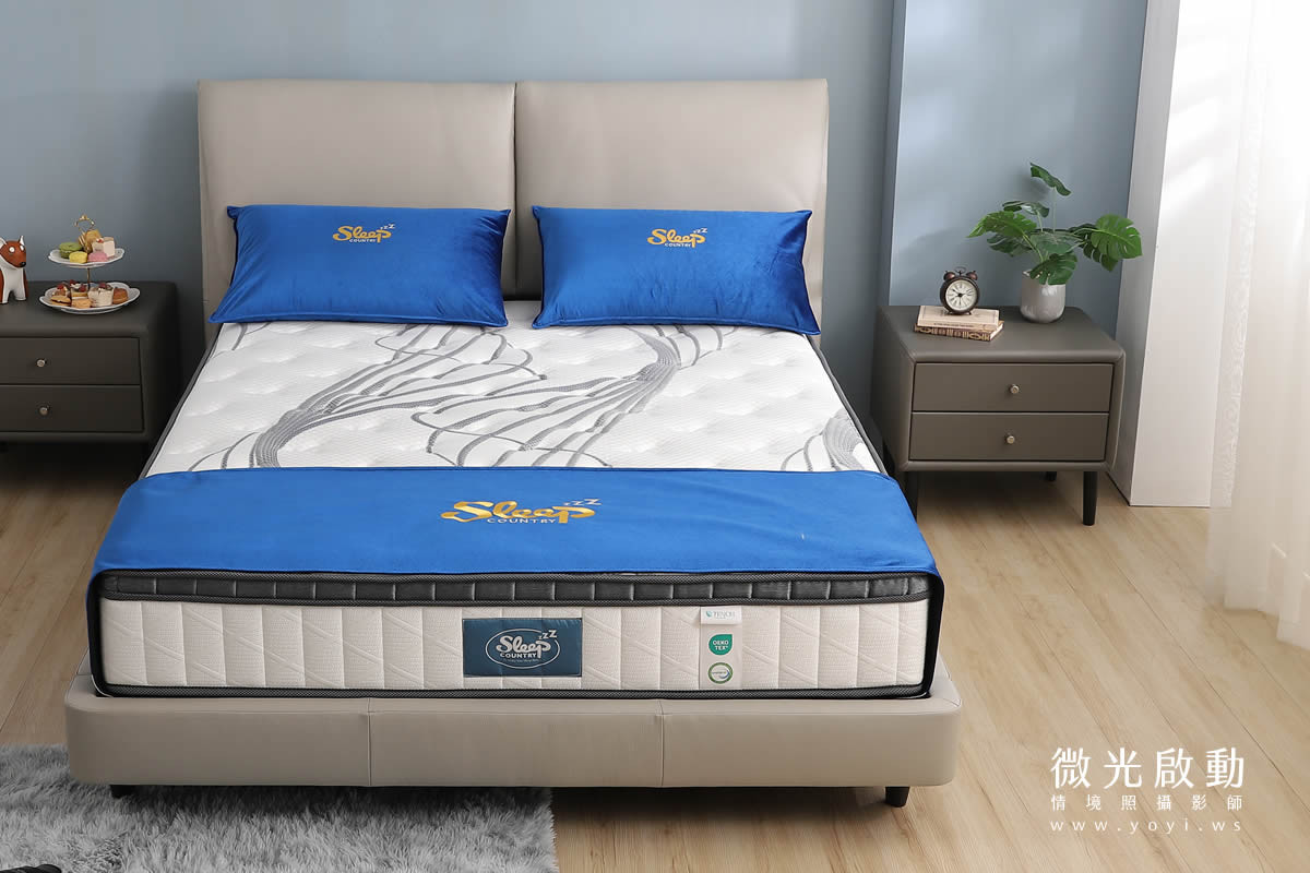床墊家具攝影｜高支撐機能床墊與質感床架明亮情境攝影｜睡眠王國 41