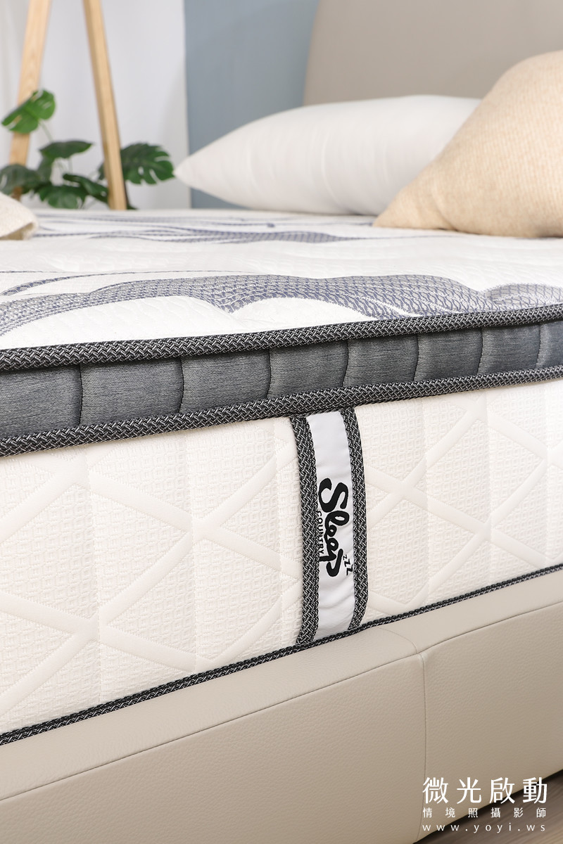 床墊家具攝影｜高支撐機能床墊與質感床架明亮情境攝影｜睡眠王國 53