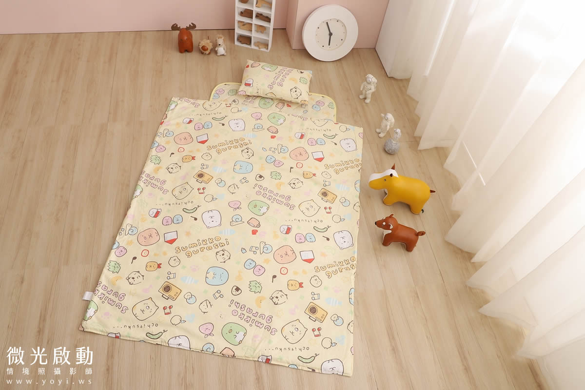 兒童寢具攝影｜童趣卡通圖騰睡袋兒童熟睡情境攝影｜冠益 45