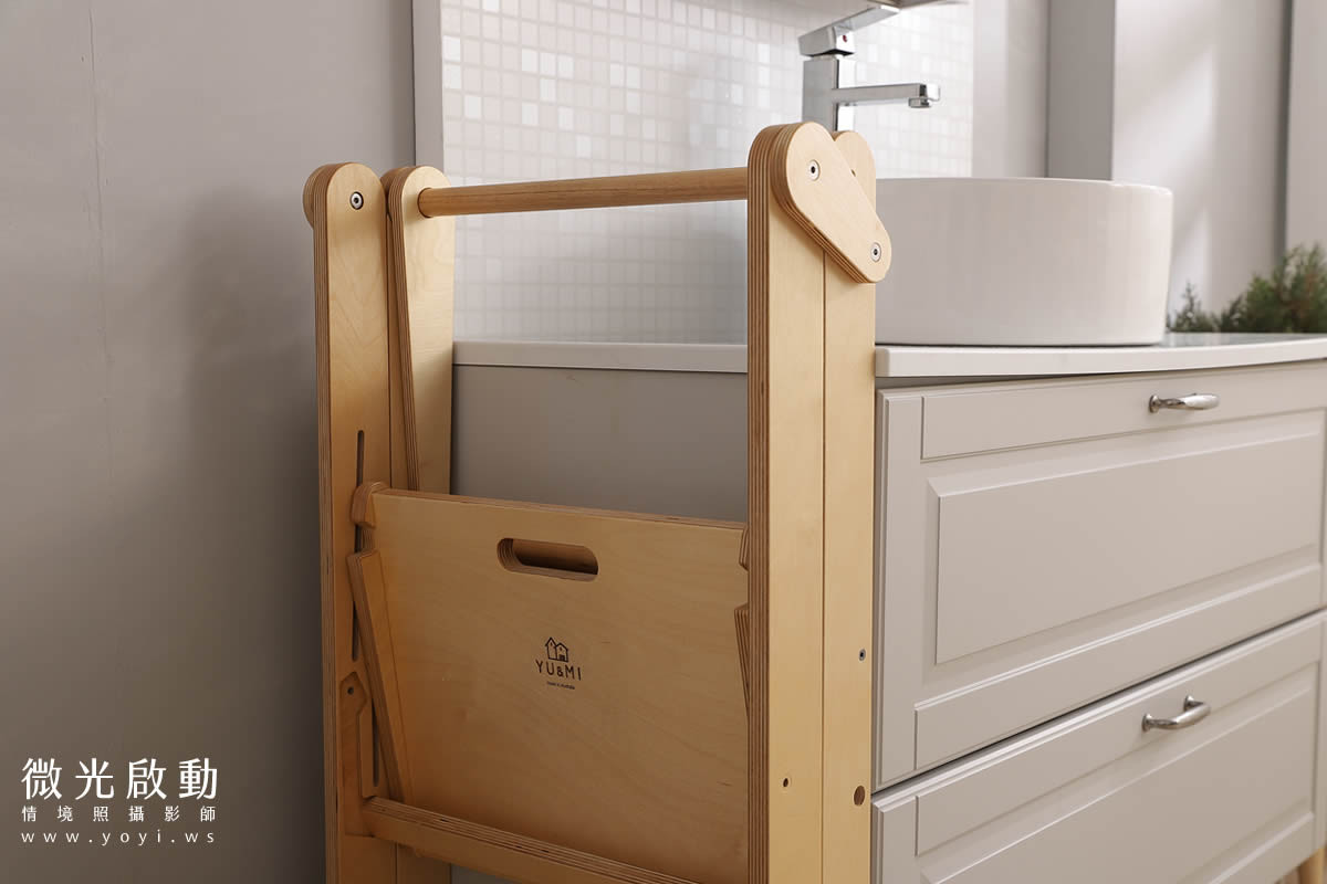 兒童家具攝影｜木質兒童學習塔盥洗情境攝影 31