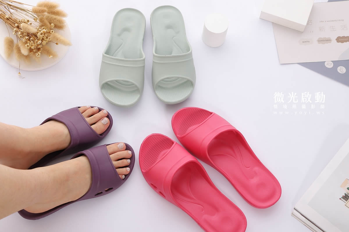 室內拖鞋攝影｜簡約灰色質感拖鞋與鞋墊模特兒實穿攝影｜太松鞋業 83