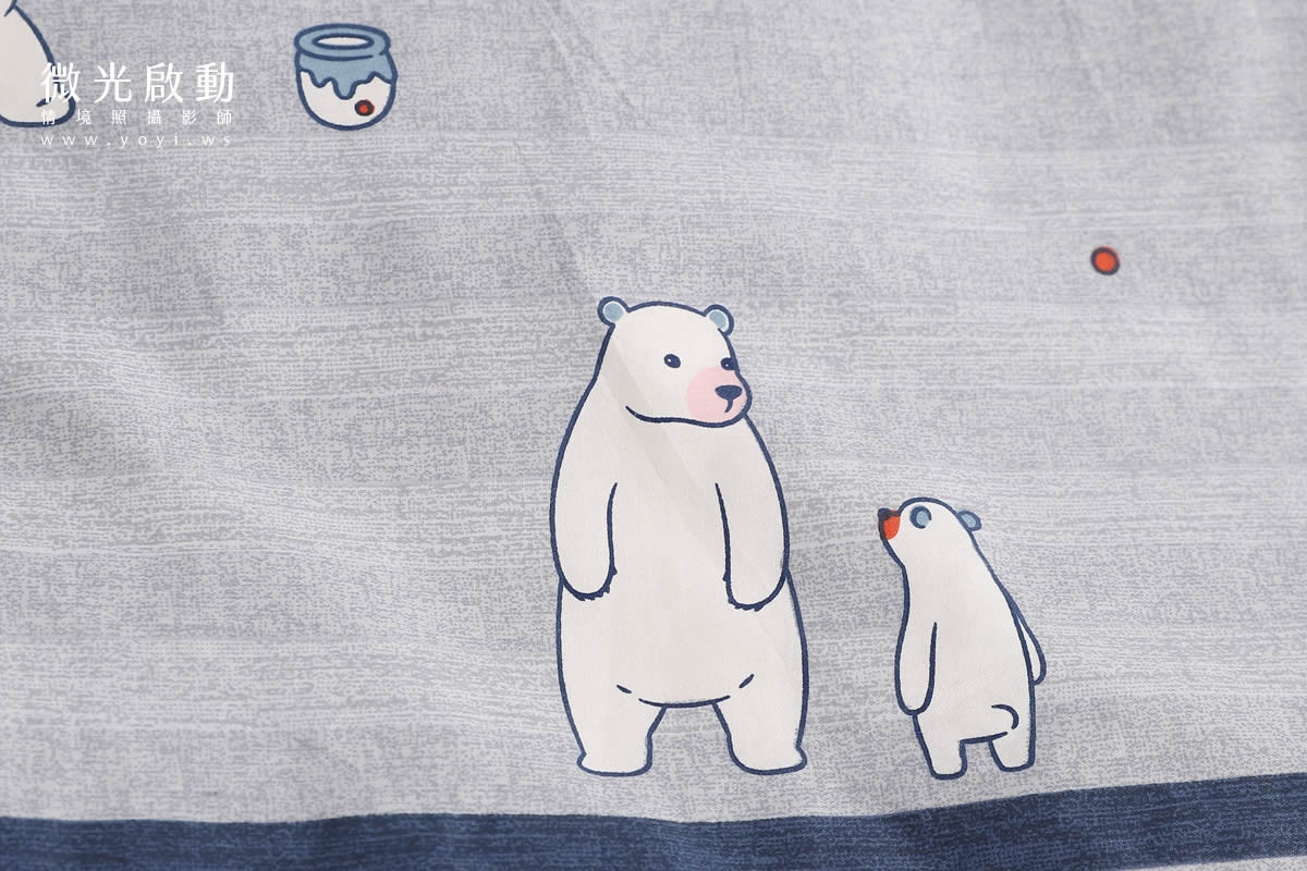 寢具商品攝影｜童趣北極熊圖騰雙人床包情境攝影 19