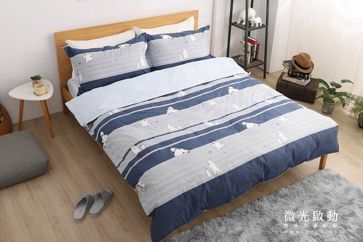 寢具商品攝影｜童趣北極熊圖騰雙人床包情境攝影 51