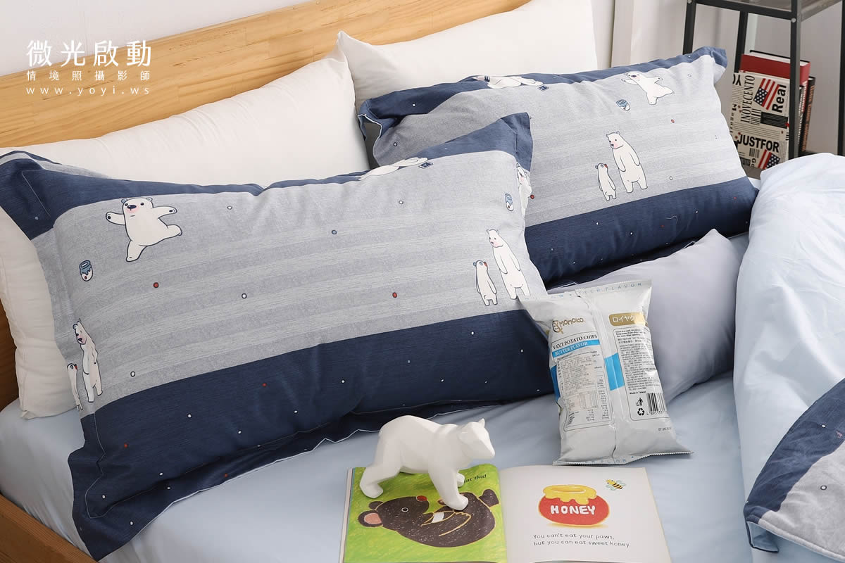 寢具商品攝影｜童趣北極熊圖騰雙人床包情境攝影 81