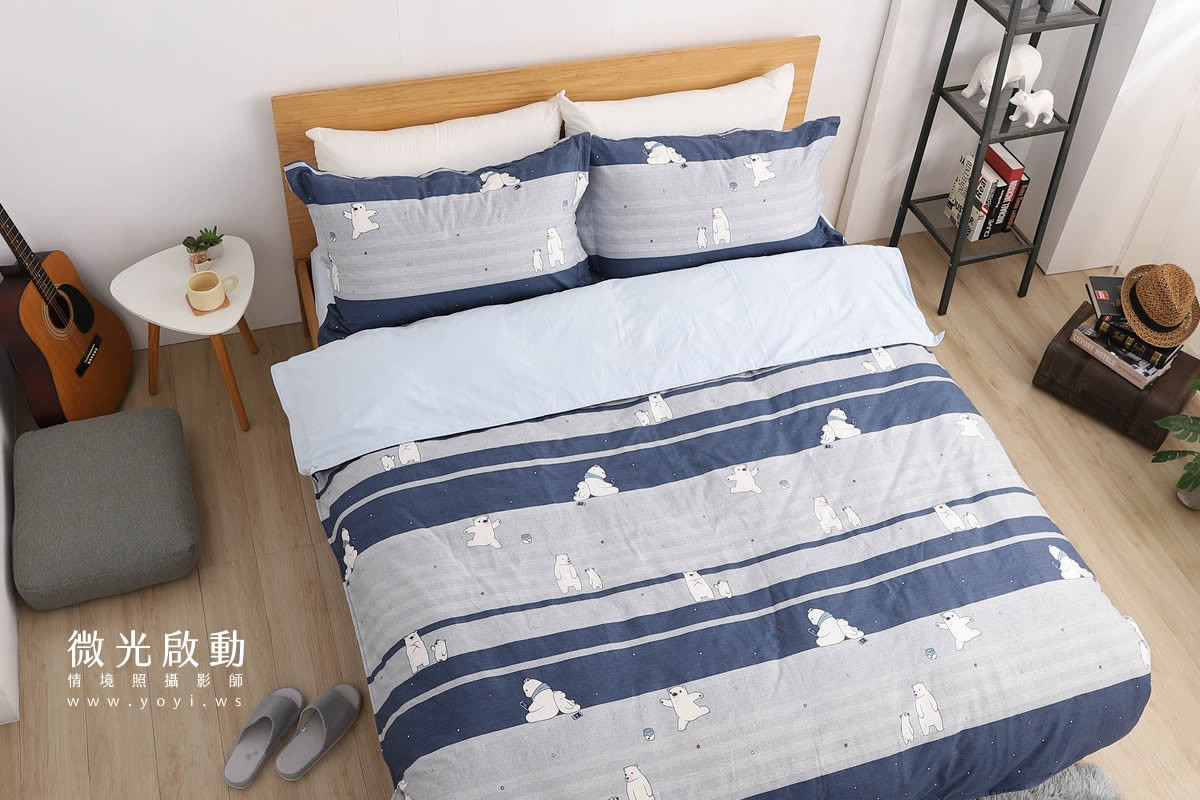 寢具商品攝影｜童趣北極熊圖騰雙人床包情境攝影 165