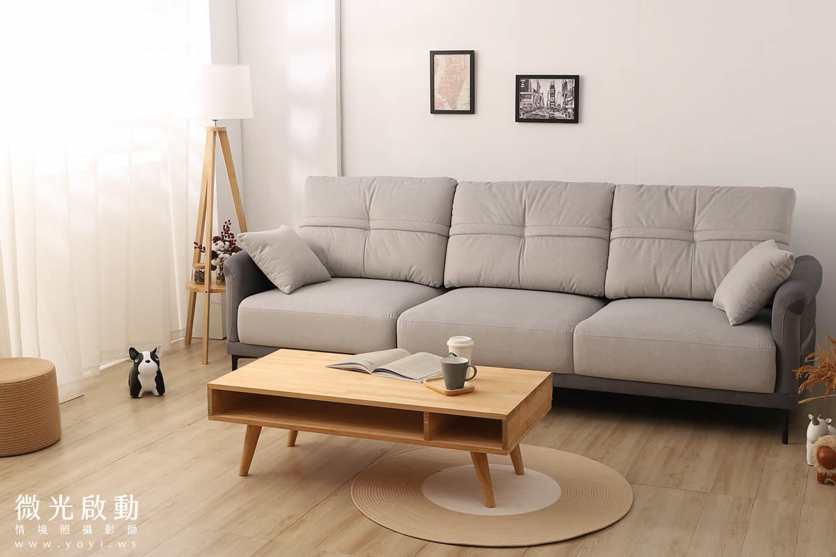 沙發商品攝影｜灰色質感布沙發溫馨客廳情境攝影 27