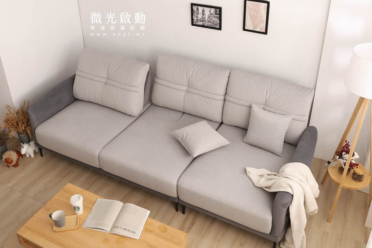 沙發商品攝影｜灰色質感布沙發溫馨客廳情境攝影 33