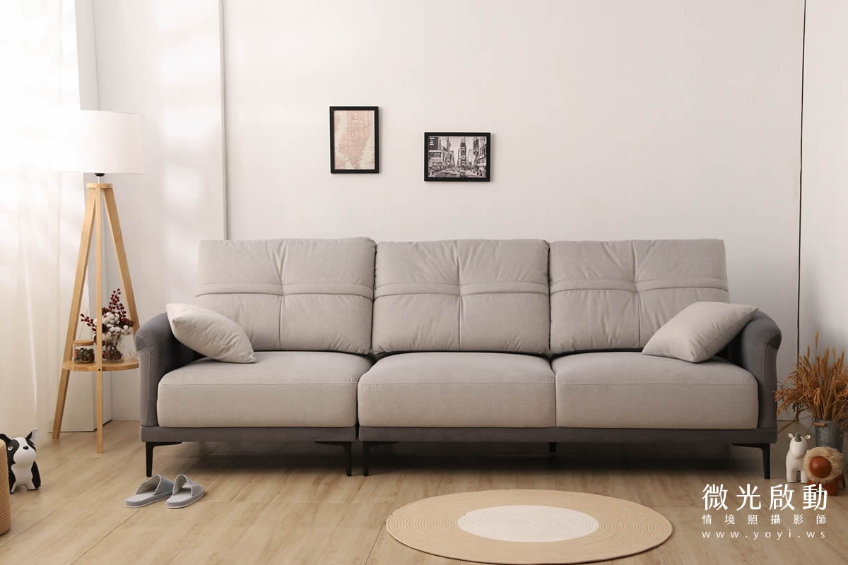 沙發商品攝影｜灰色質感布沙發溫馨客廳情境攝影 71