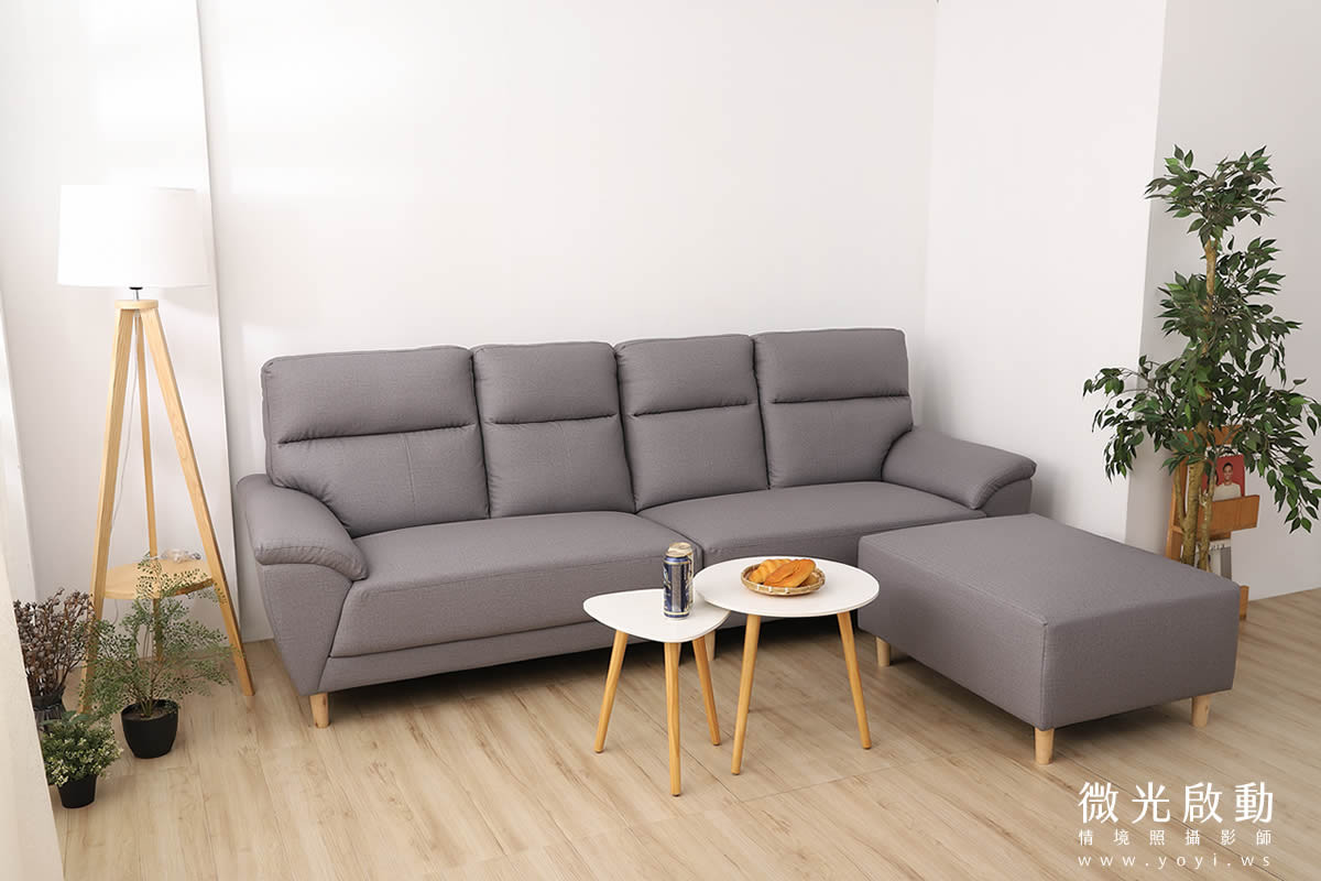 沙發商品攝影｜灰色質感布沙發溫馨客廳情境攝影 167