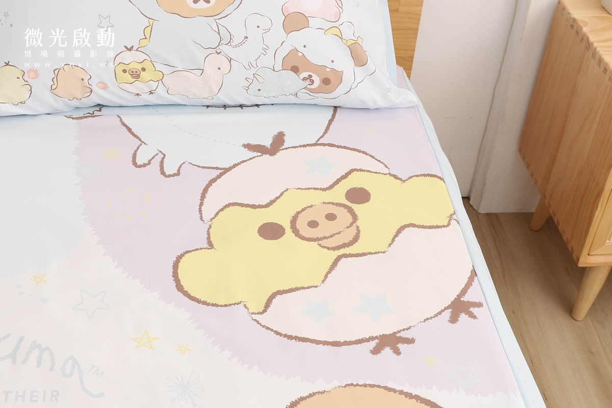 卡通聯名寢具攝影｜角落生物童趣雙人床包情境攝影 21