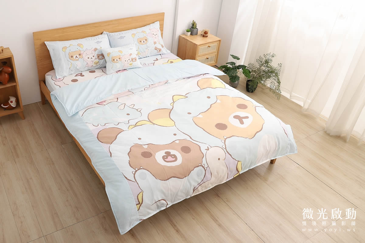 卡通聯名寢具攝影｜角落生物童趣雙人床包情境攝影 29
