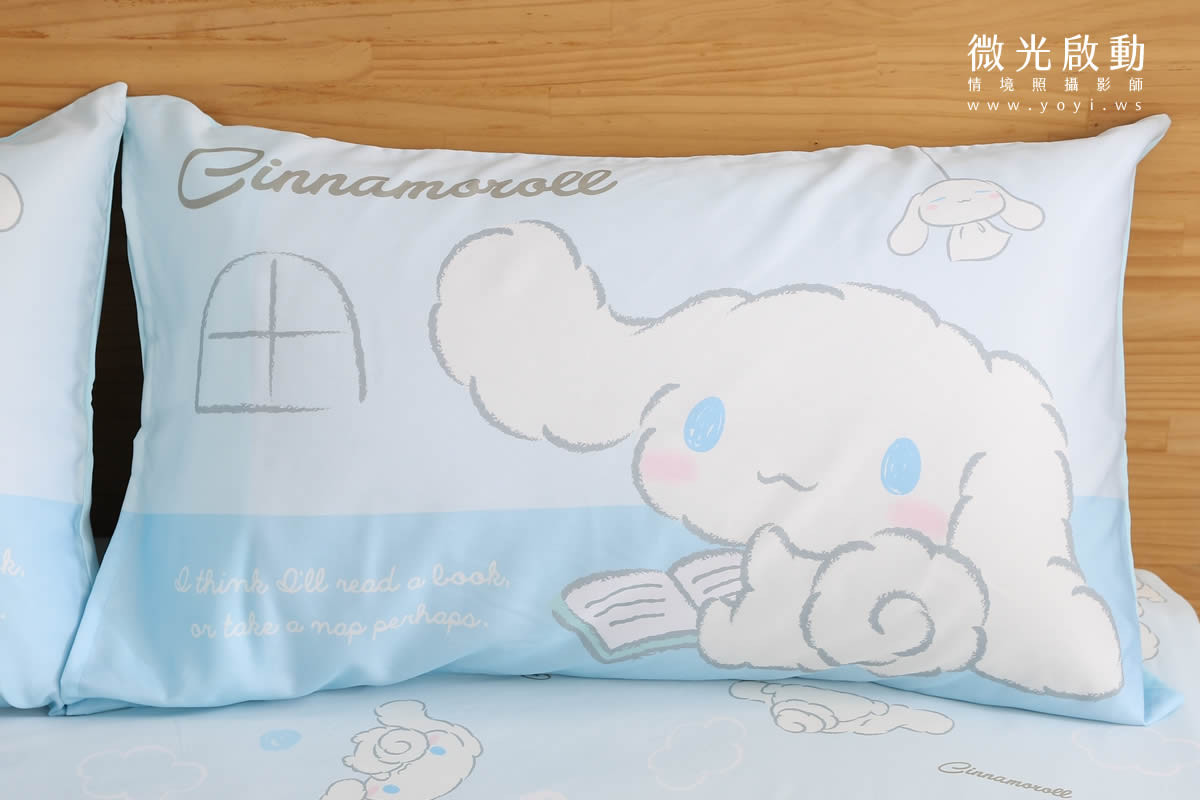 大耳狗寢具攝影｜大耳狗水藍色童趣雙人床包情境攝影｜床的嫁紗 9