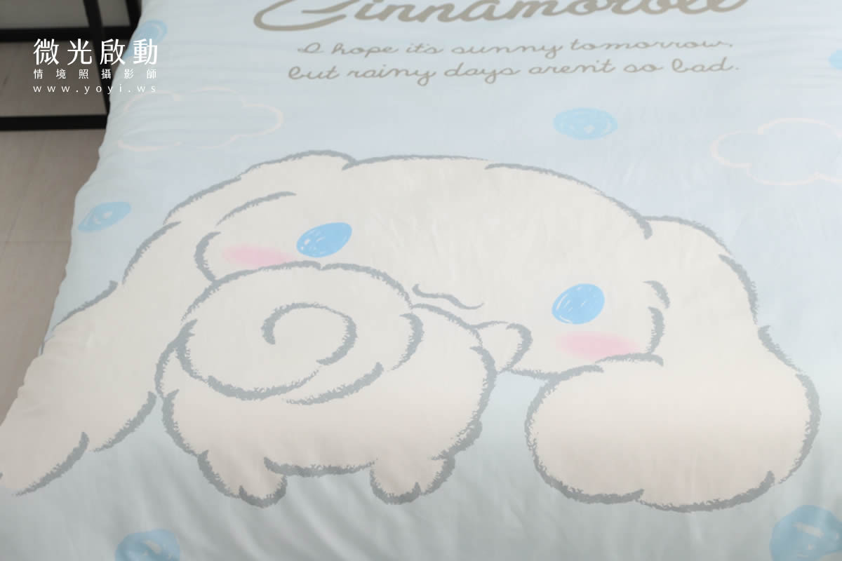 大耳狗寢具攝影｜大耳狗水藍色童趣雙人床包情境攝影｜床的嫁紗 15