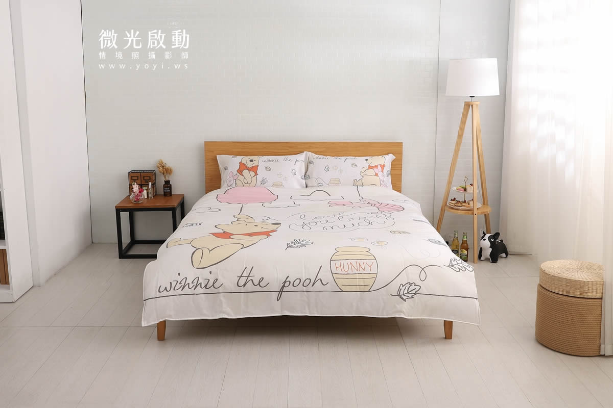 大耳狗寢具攝影｜大耳狗水藍色童趣雙人床包情境攝影｜床的嫁紗 31