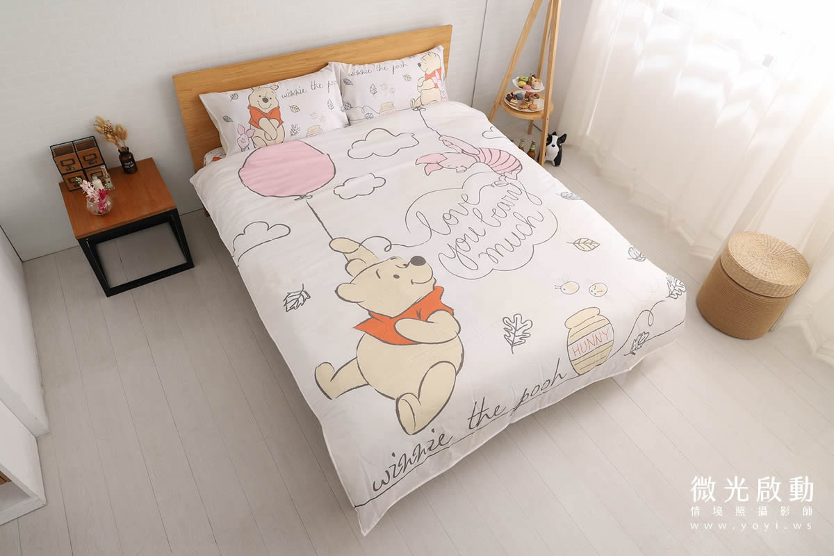 大耳狗寢具攝影｜大耳狗水藍色童趣雙人床包情境攝影｜床的嫁紗 35