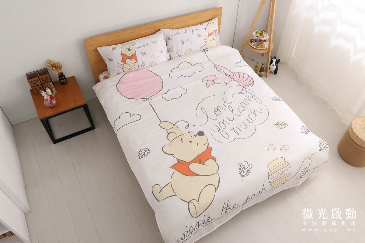 大耳狗寢具攝影｜大耳狗水藍色童趣雙人床包情境攝影｜床的嫁紗 37