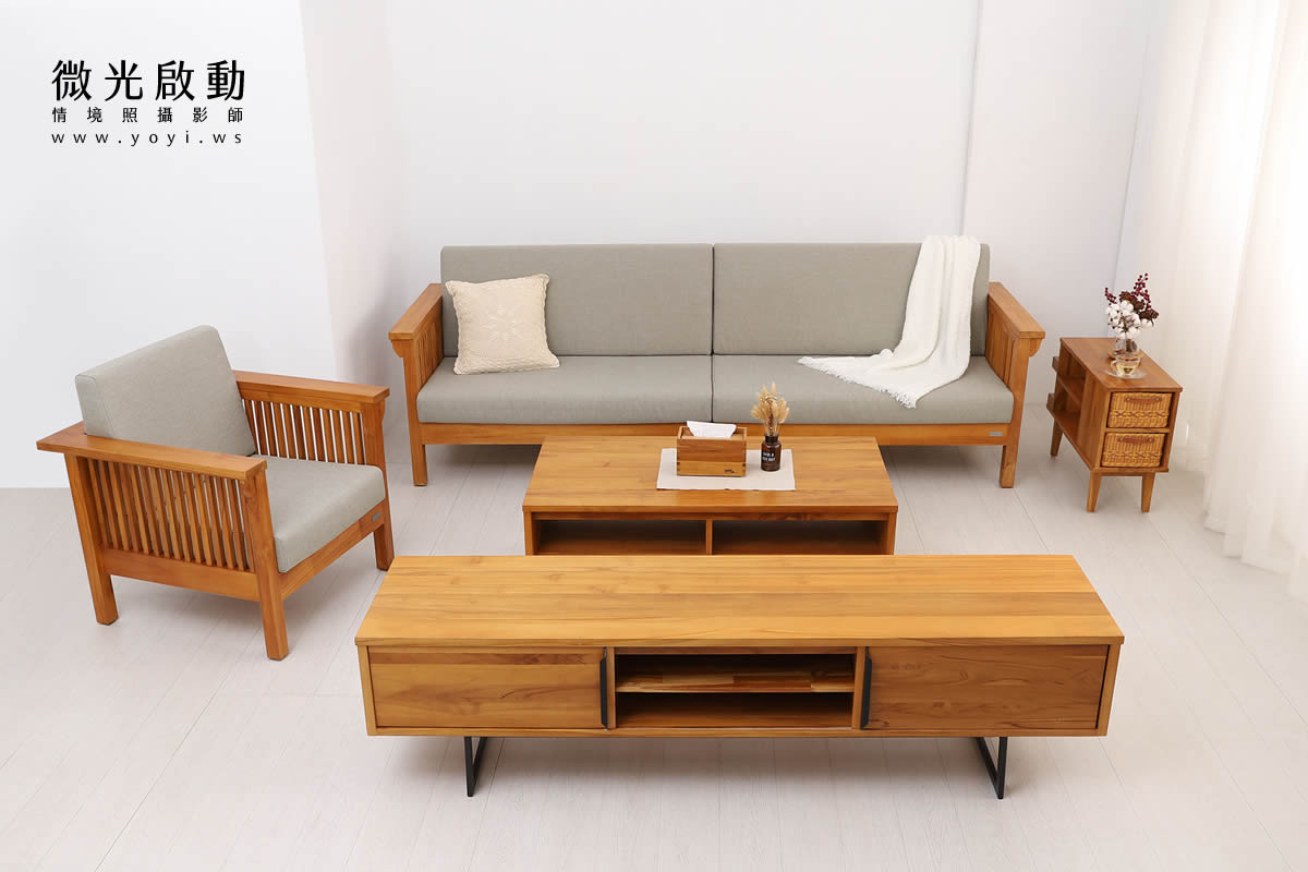 家具商品攝影｜溫潤柚木雙人床架臥室情境攝影｜歐克斯柚木 1