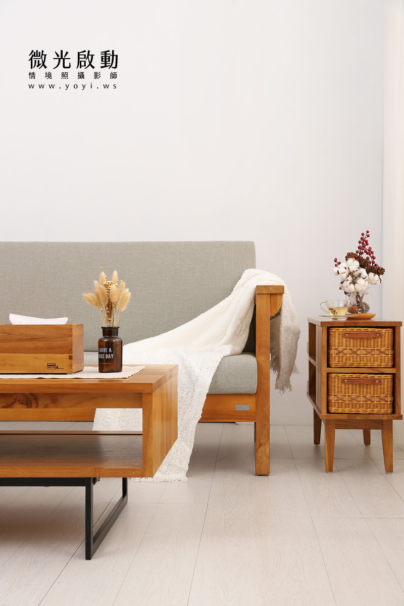 家具商品攝影｜溫潤柚木雙人床架臥室情境攝影｜歐克斯柚木 5