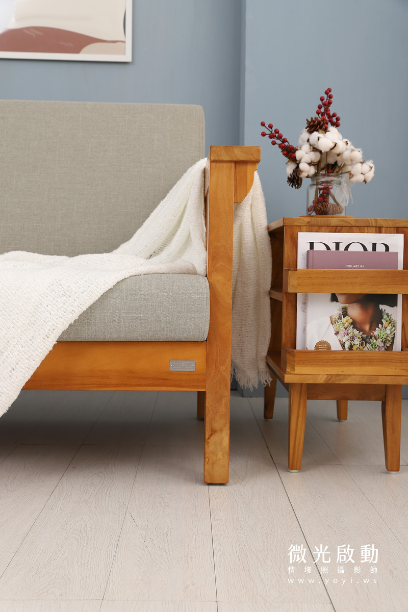 家具商品攝影｜溫潤柚木雙人床架臥室情境攝影｜歐克斯柚木 9